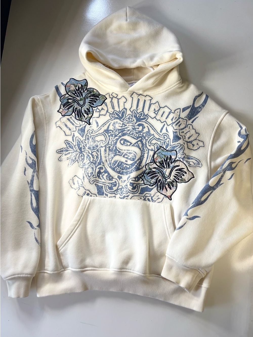 Smoke Rise Cream Graphic Hoodie